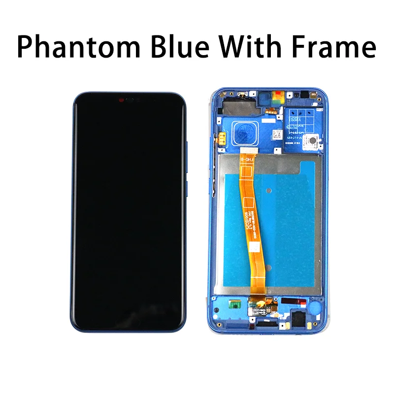 Для huawei Honor 10 ЖК-дисплей COL-L29 COL-AL10 отпечатков пальцев сенсорный экран с рамкой черный серый синий фиолетовый - Цвет: Blue With Frame