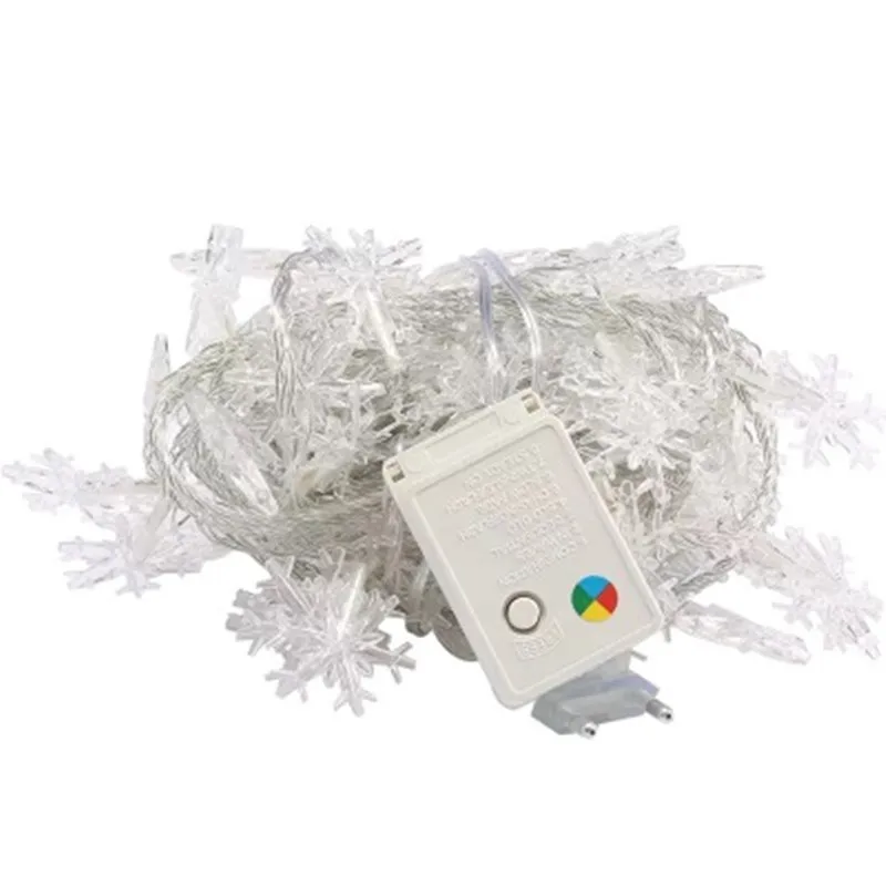 Рождественская елка 10 м 100 светодиодов 220 В светодиодная гирлянда со снежинками