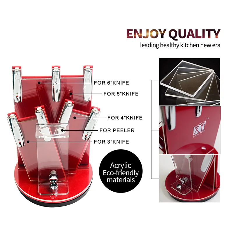 Высококачественные акриловые держатели для ножей 360 градусов кухонный блок