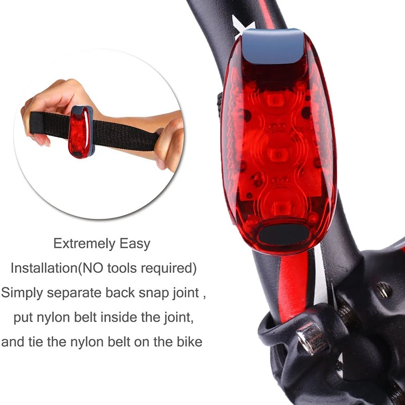 4 шт. защитный светильник водонепроницаемый красный мигающий велосипедный