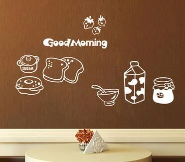 1 шт. креативные настенные Стикеры для Кухня винил молочный хлеб холодильник