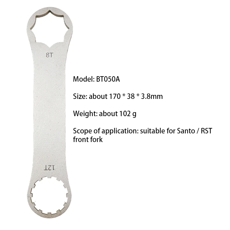 

Bike Bicycle Fork Cover Disassembly Wrench Stainless Steel Multifunctional Wrench for XCR/RST/XCM