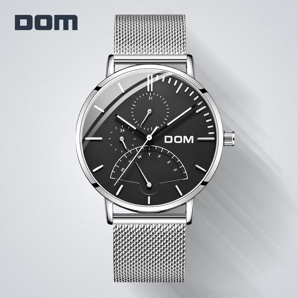 DOM 2018 часы для мужчин модные спортивные кварцевые мужские от топ бренда роскошные