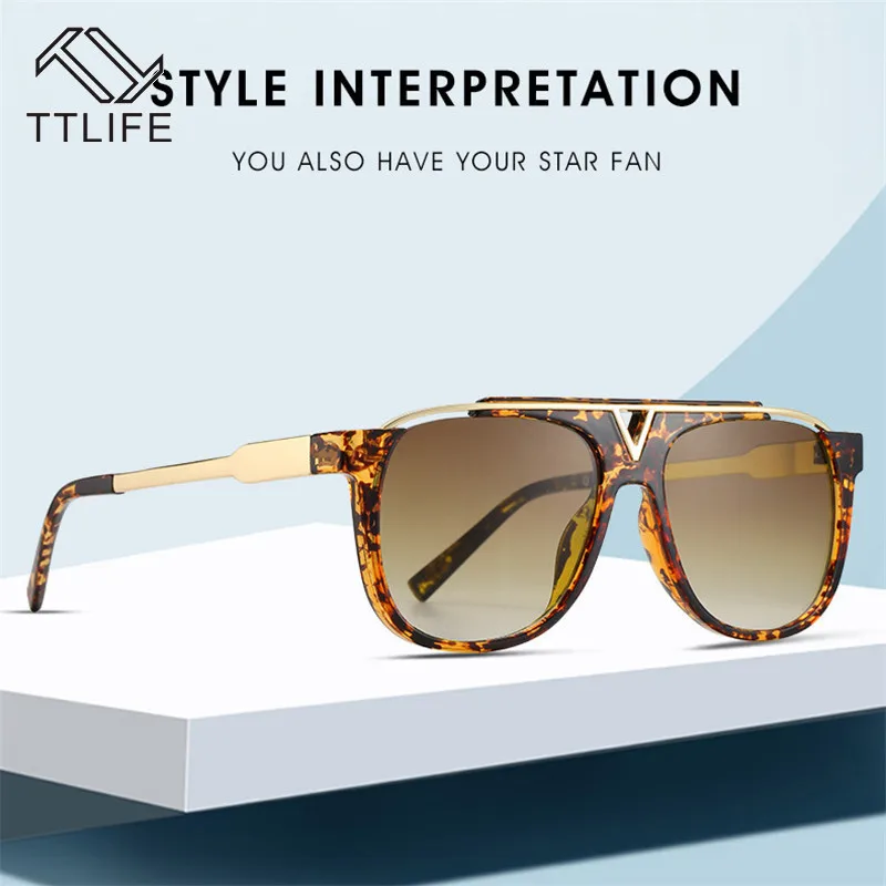 Винтажные очки TTLIFE круглые классические солнцезащитные с пчелами и буквами для