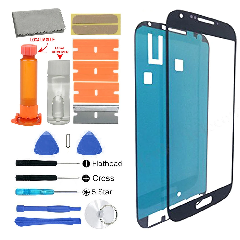 Переднее стекло замена экрана ремонтные комплекты для samsung Galaxy S4 i9500/i9505|Сенсорные