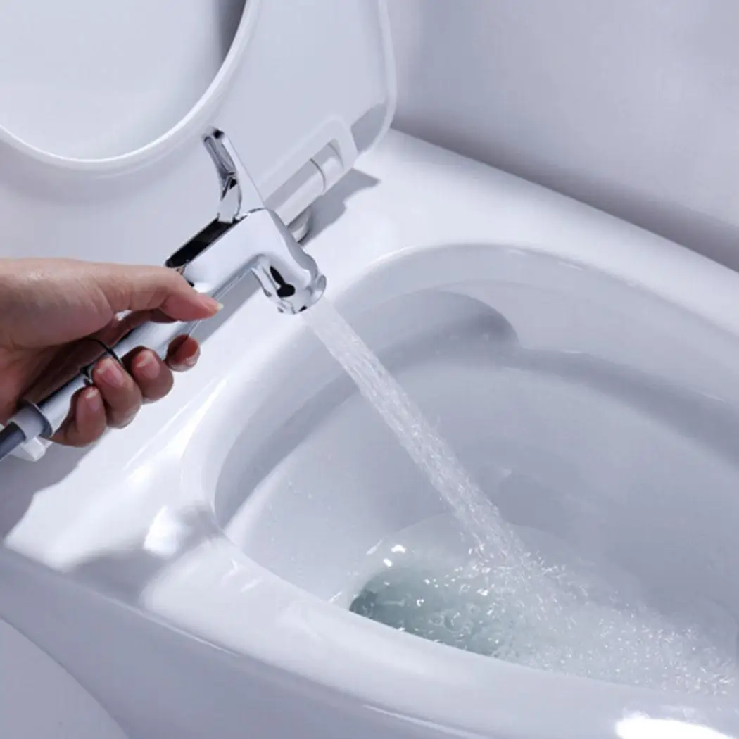 Ручной набор для слива туалета регулируемый усилитель серебряный пистолет