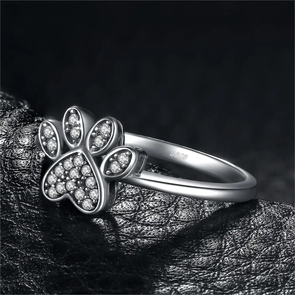 JewelryPalace Винтаж собаки отпечатков пальцев проложить 0.2ct кубического циркония кольцо стерлингового серебра 925 Persona подарок для l ювелирные изделия