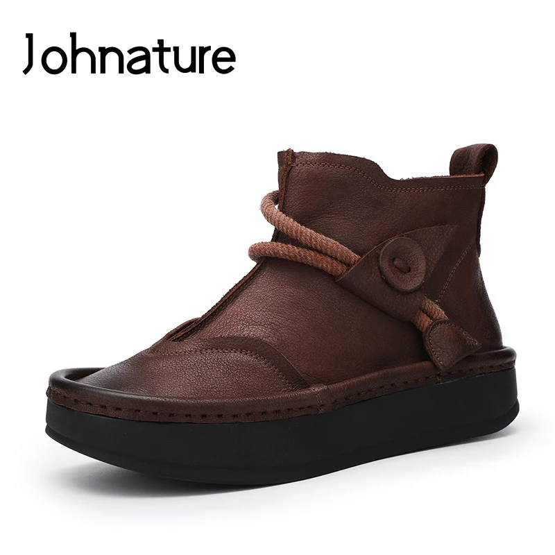 Johnature/выразительные зимние ботинки на платформе Новинка 2020 года женская обувь