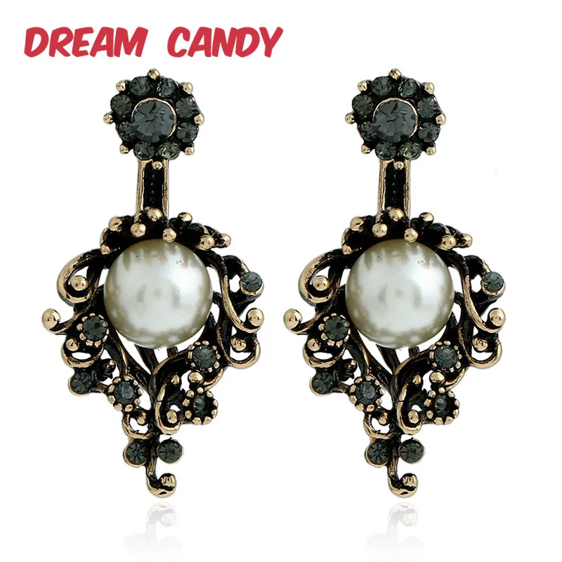 Фантазийные женские винтажные свадебные жемчужные серьги в виде цветов для