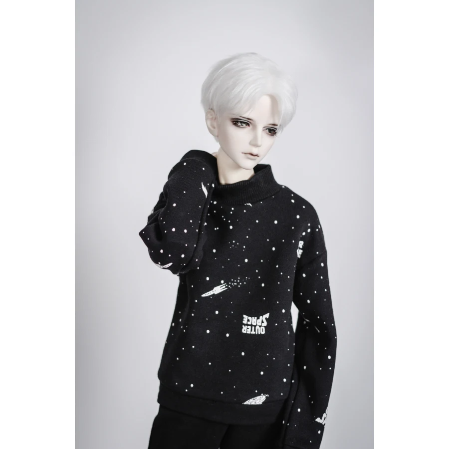BJD черный свитер Толстовка Футболка наряды верхняя одежда для 1/3 1/4 SD17 70 см 24