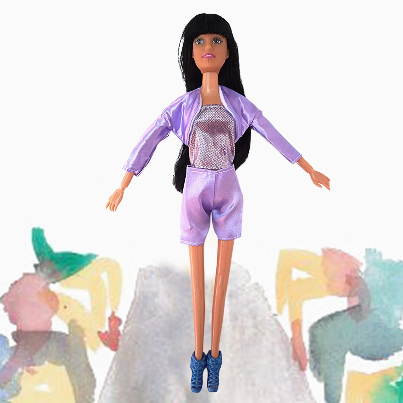 Разнообразные игрушки черная тряпичная кукла для девочек ручная работа