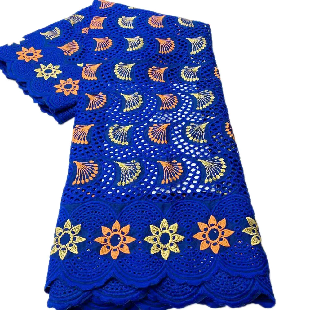 

Newest Blue swiss voile lace in switzerland african lace fabric for wedding dress 5 yard cotton fabric for dress