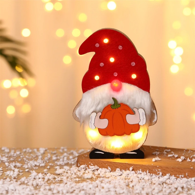 

Светящиеся рождественские деревянные плюшевые гномы, подарки для детей, украшение для дома на день рождения