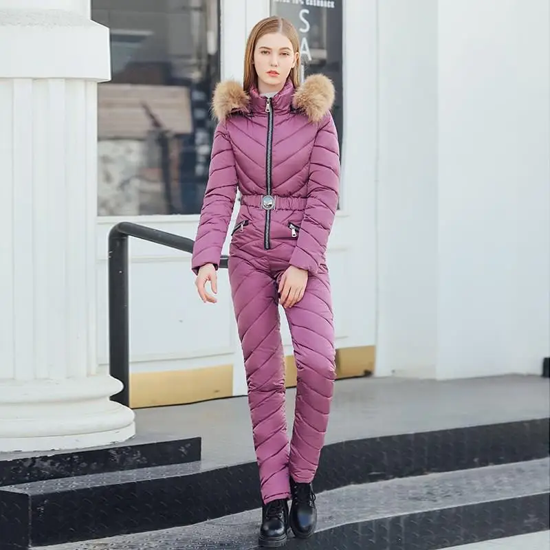 Women's Winter Parka Fashion Slim Coat Solid Hooded Fur Collar Warm Snow Jacket With Belt | Женская одежда