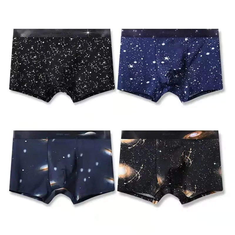 

Мужское нижнее белье, плоские штаны для мальчиков, чистый хлопок, промежность, тонкие, новинка, Студенческая Талия, ледяные шелковые четырех...