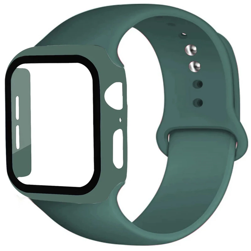 ML чехол и ремешок для Apple Watch 6 Band 44 мм 40 2 в 1 iwatch Силиконовый Браслет 5 4 3 38 42
