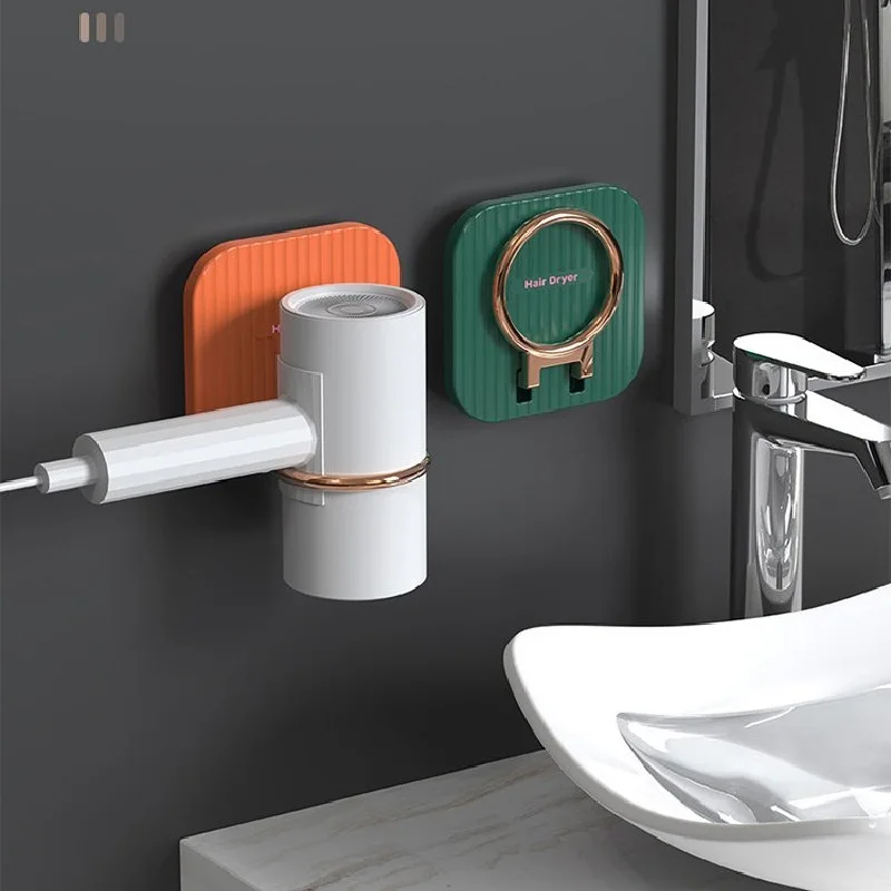 

Bathroom Hair Dryer Storage Rack Punch-Free Toilet Multi-Functional Holder Bathroom Wall Storage Organizer Shelf Blower Rack
