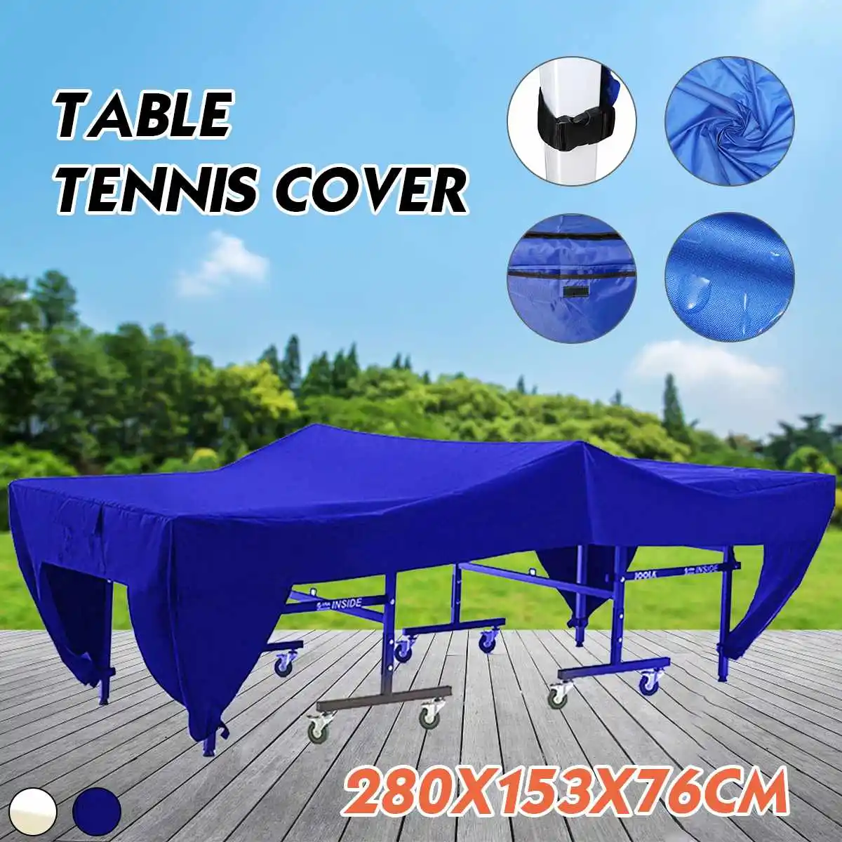 

280x153x76cm Waterproof 420D PingPong Table Storage Cover Table Tennis Sheet Fixed Indoor Outdoor Protection Anti Dust Cover