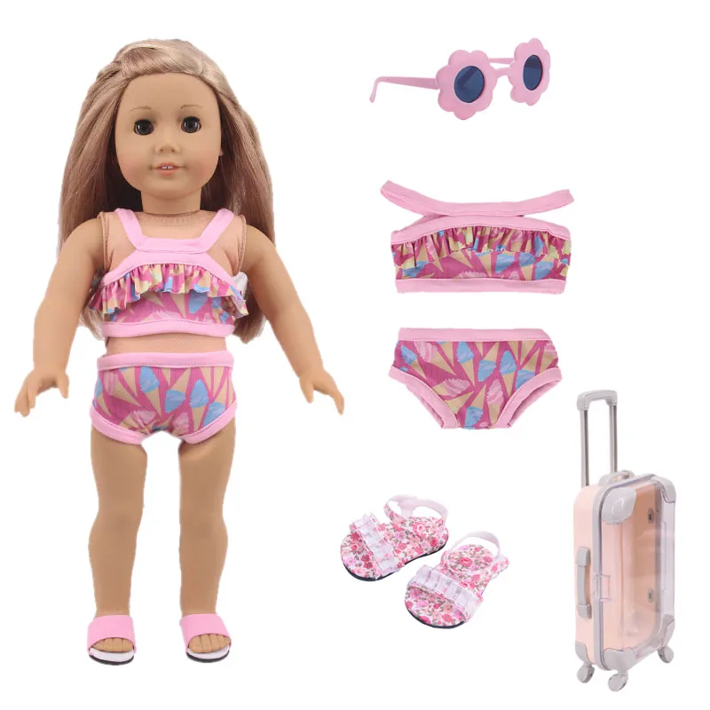 10 видов стилей цветной чемодан на бретелях для кукол 18 дюймов американская кукла