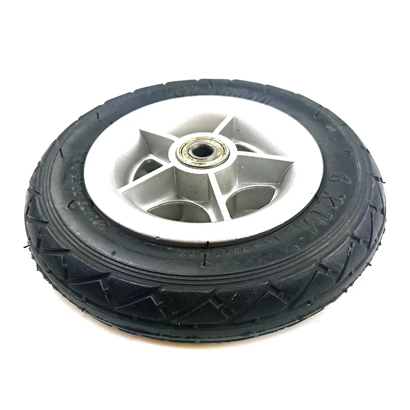 

6x1 1/4 Wheel 150mm 6 Inch Pneumatic Tire Inner Tube with 4 Inch Aluminum Rim for Gas Electric Scooters E-bike A-folding Bike