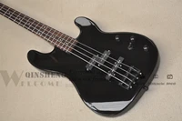 pesell factory custom 4 strings bass guitar pre bass black body black neck skull junction plate