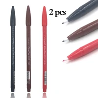 2 pcs waterproof tattoo pencil microblading surgical skin marker pen eyebrow lip liner permanent makeup positioning pen supplies