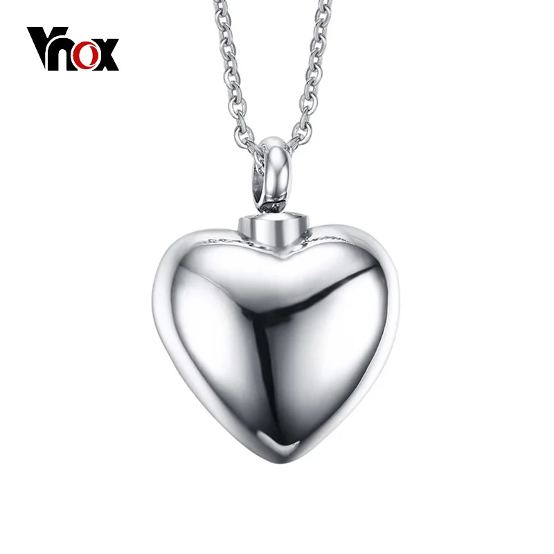 

Vnox Hollow Openable Heart Pendant For Women Necklace High Polished Stainless Steel Memorial Charms Urn Ashes Holder