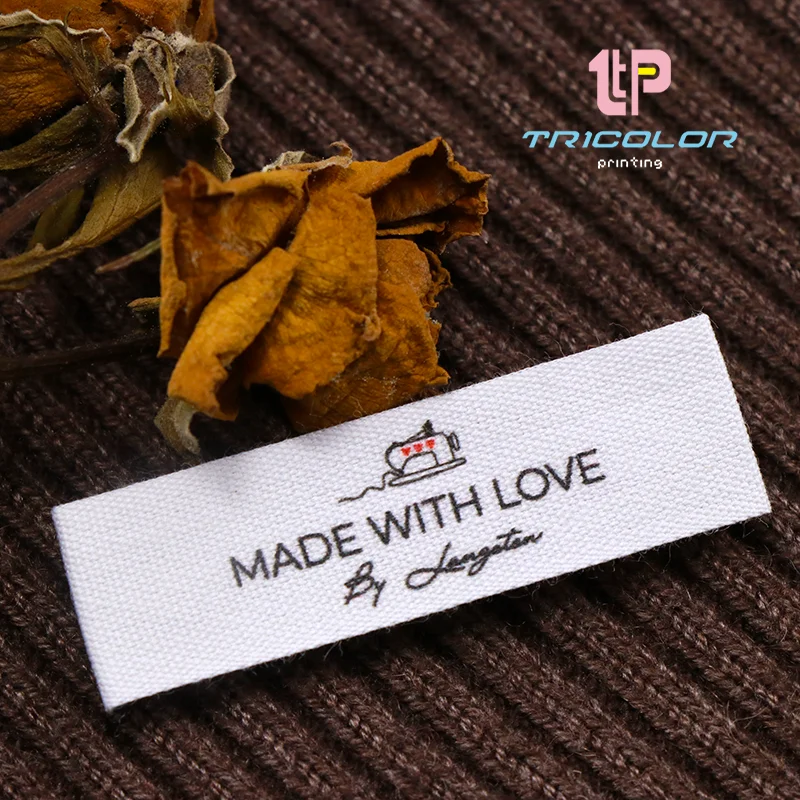 

15*60 mm Custom Clothing Label-personalized Brand Organic Cotton Webbing Label Logo or Text Sewing Label 10-100 Pcs