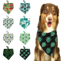 new daisy print pet dog bandage polyester scarf triangle neck scarf saliva towel pet accessories