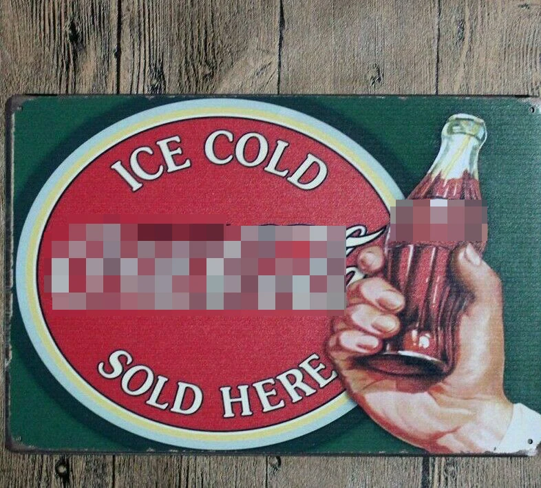 

Cola продается здесь, металлический жестяной настенный постер для украшения бара
