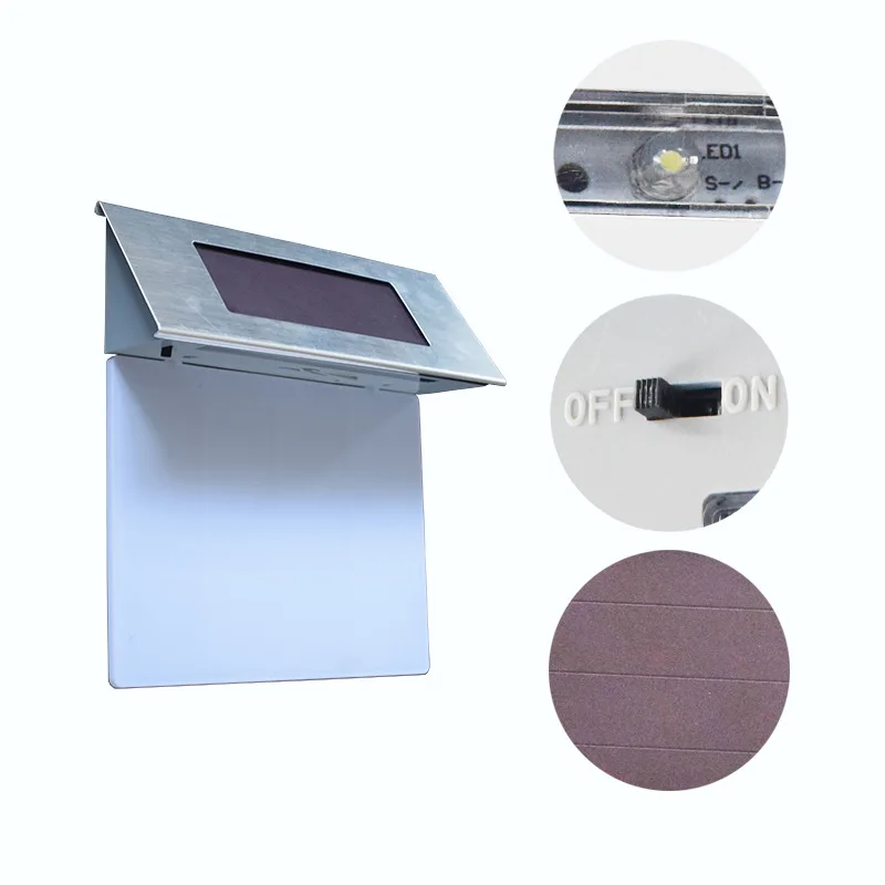 Солнечный цифровой Домашний Светильник 4 светодиодный настенный светильник для