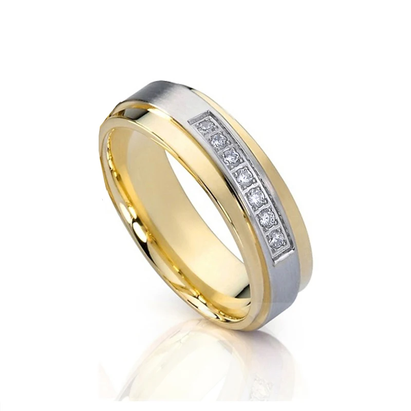 women TC001 Ladies Love Альянс обещание обручальные кольца набор для обувь для мужчин и женщин Золотой Цвет из нержавеющей стали для него и для нее Брак Обручальное кольцо - Цвет основного камня: women TC001