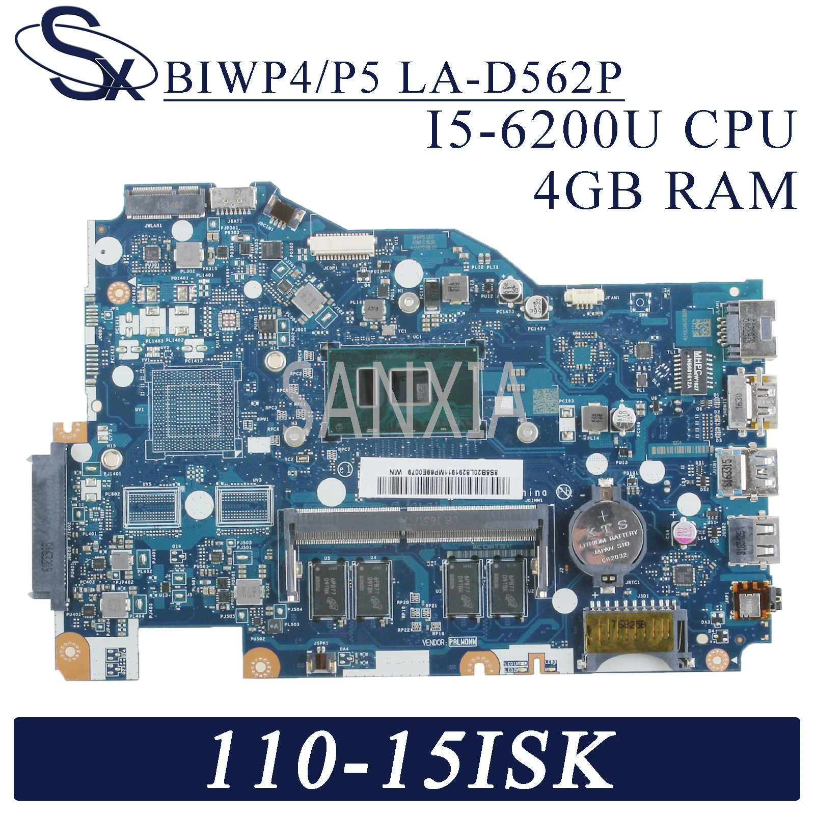 KEFU LA D562P Laotop материнская плата для Lenovo Ideapad 110 15ISK оригинальная 4G RAM I5