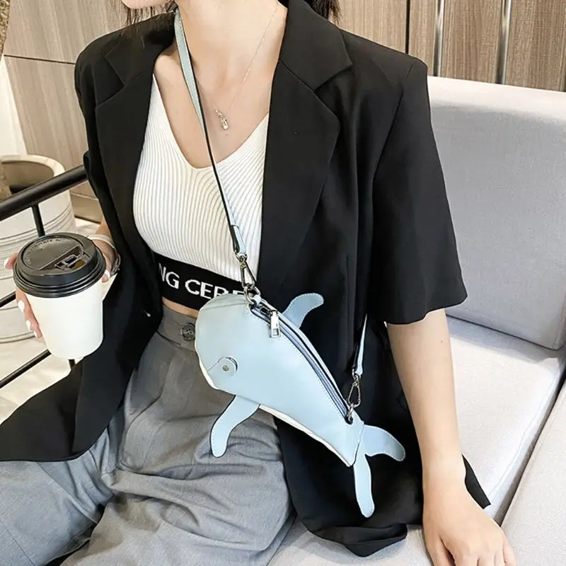 Женская милая сумочка из искусственной кожи в форме Кита для девушек сумка