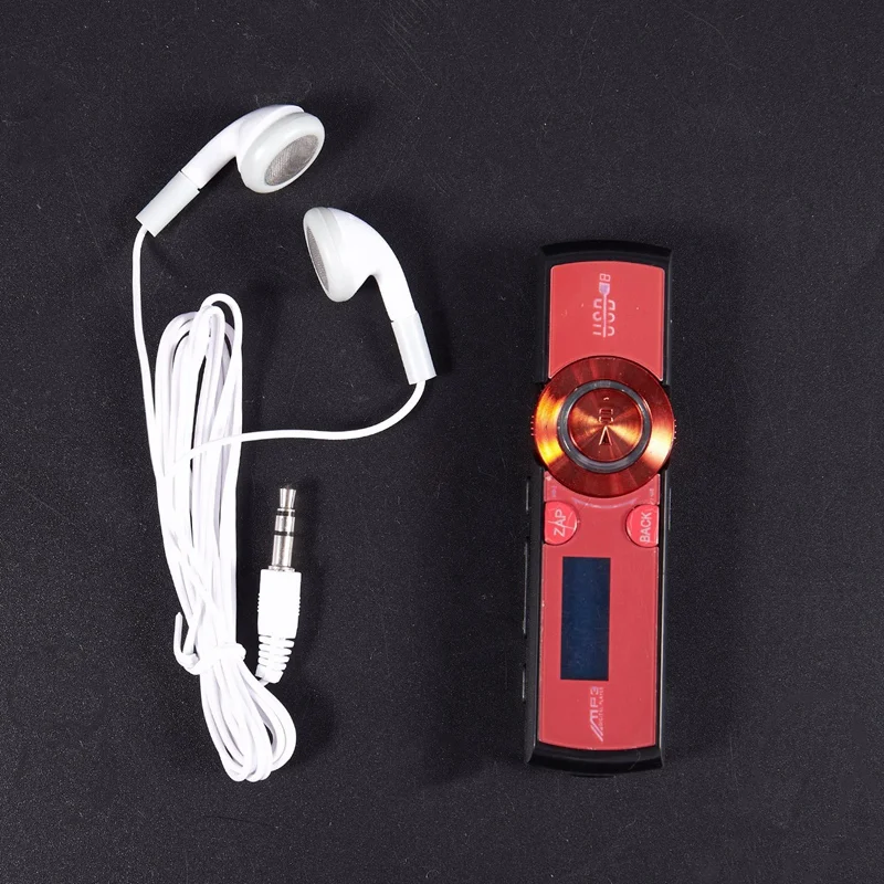 LCD USB MP3 Player FM Radio Support 16GB Micro SD / TF Card With Headphones Red | Электроника