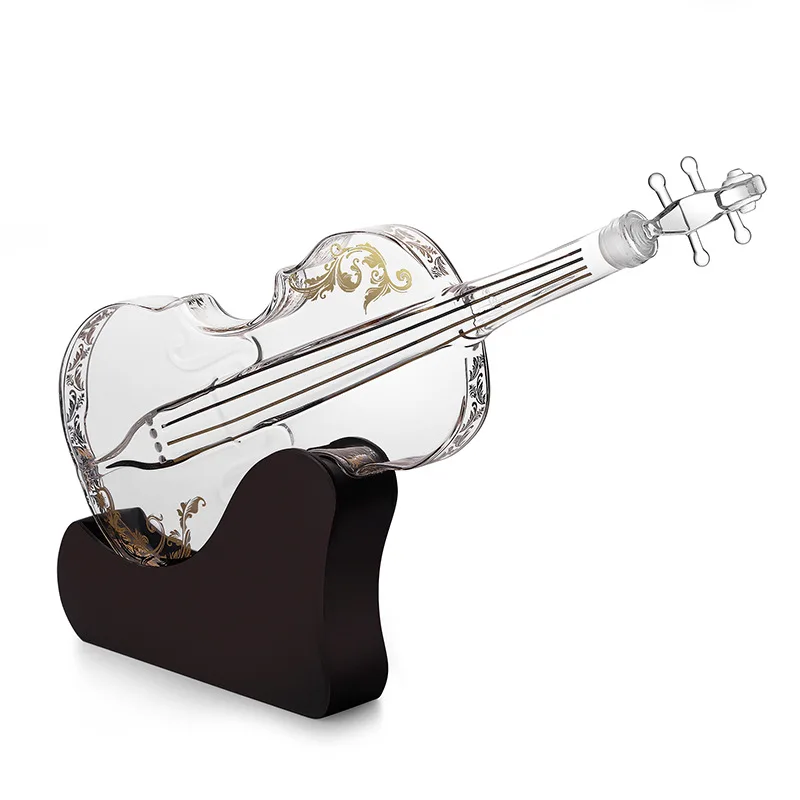 Creative Crafts Glass Wine Bottle Violin Shape Separator Set High Boron Red Decanter Home Decoration |