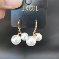 temperament and simple pearl earrings 2021 dongdaemun south korea personality fashion earrings high end french ear buckles