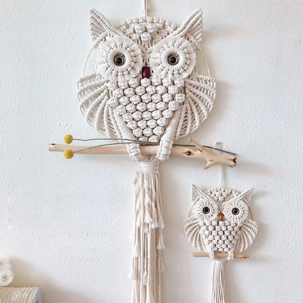 

Nordic Style Owls Dream Catchers Cotton Macrame Wall Hanging Handmade Tassels Dreamcatcher Home Decoration