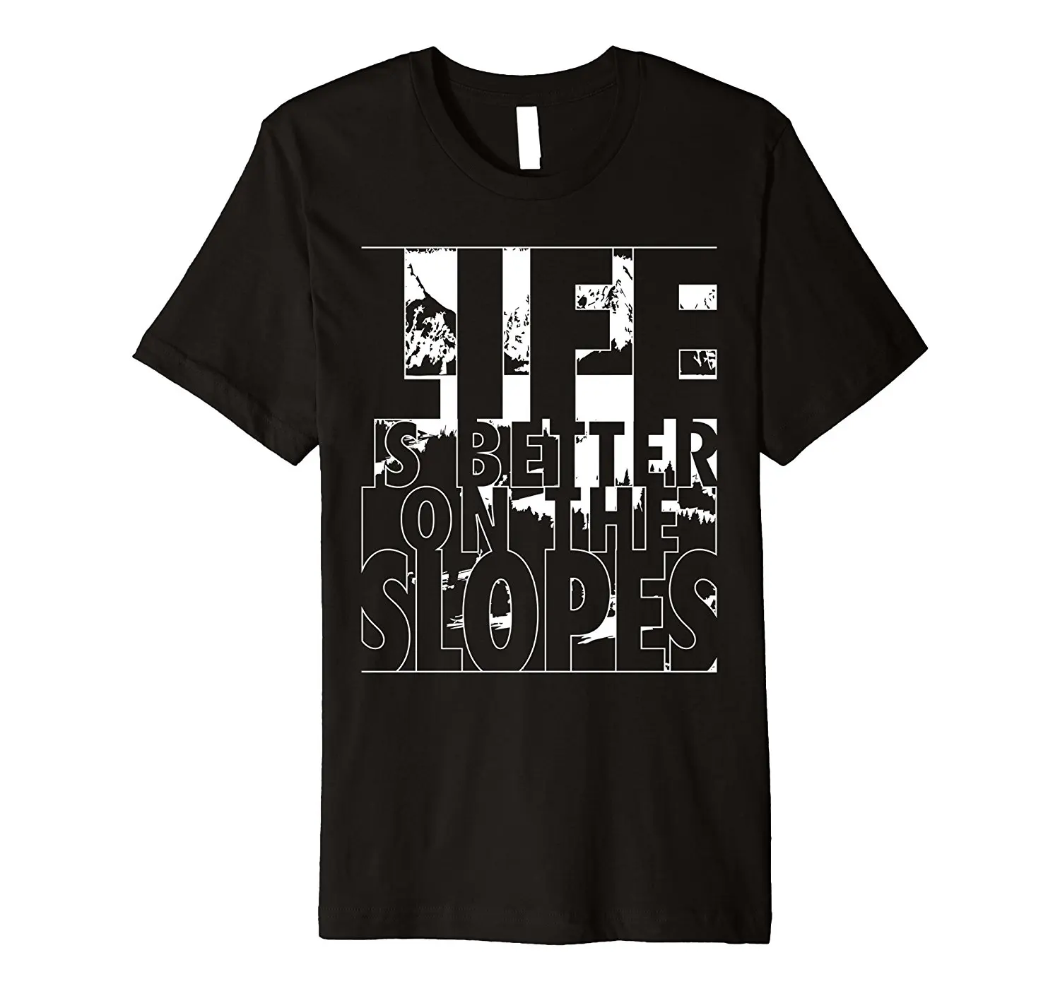 

Life Is Better on The Slopes Skies Skies Snowboard T-ShirtT Shirts Casual Brand Clothing CottonPrint Tee Shirts