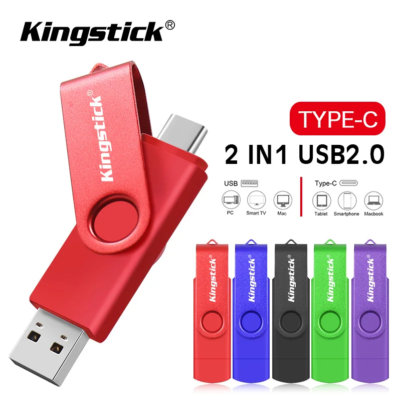 Флешка kingstick Type-C 128 ГБ 64 USB флеш-накопитель 3 0 высокая скорость 32 16 OTG для телефонов