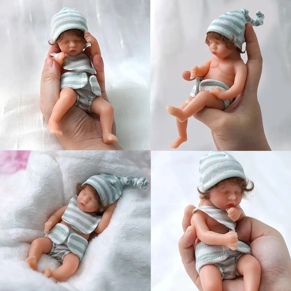 

6 Inch Lifelike Baby Full Body Mini Sleeping Toys Kids Anti-stress L9d1