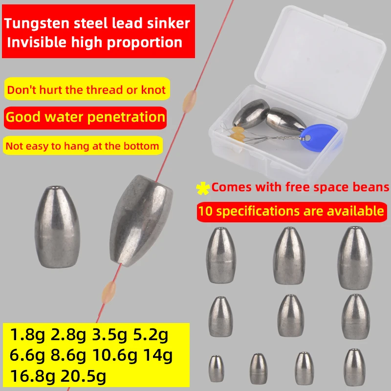 

Fishing Lead Sinker Tungsten Steel Luya Raft Fishing Weight Lure Tackle Split Lead Shot Sinker Tungsten Steel Fishing Line
