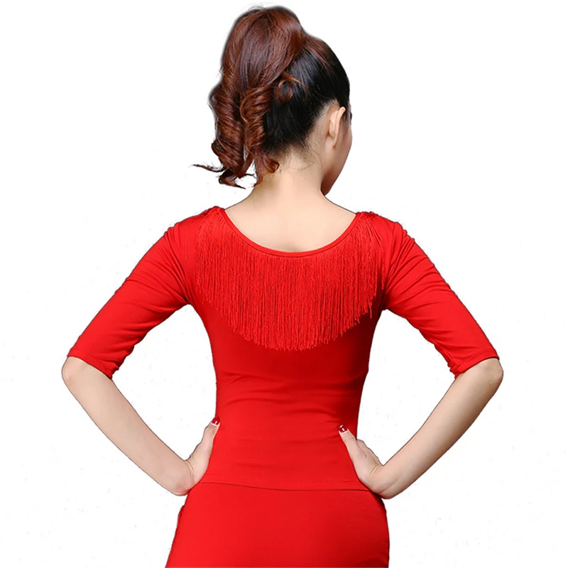 Топ костюм с кисточками для латиноамериканских танцев рубашка сексуальные