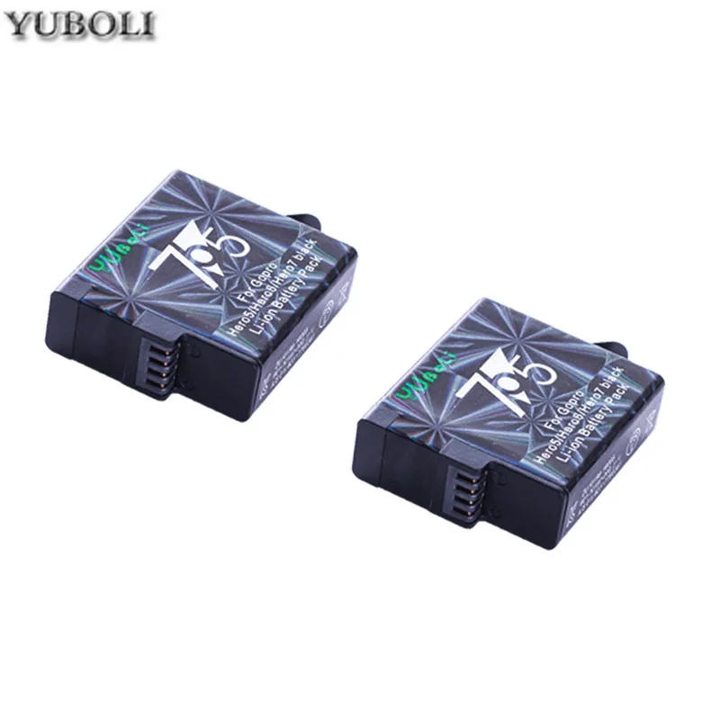 2battery 4 x Gopro hero 7 батареи Gopro5 батареи+ lcd двойное USB зарядное устройство для GoPro GO PRO hero 5 hero 5 6 7 hero 7 Черные Аксессуары для камеры - Цвет: 2battery