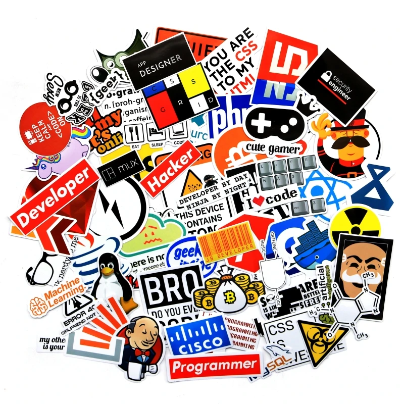 Наклейка разработчика 100 шт. программирующее устройство для хакеров геоков Java JS