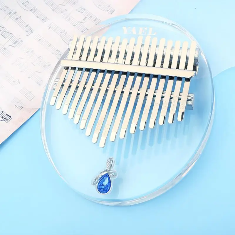 

Kalimba Acrylic 17 Key Transparent Thumb Piano Finger Piano Gift with Tuner Hammer Stick Kalimba Case Rainbow Kalimba