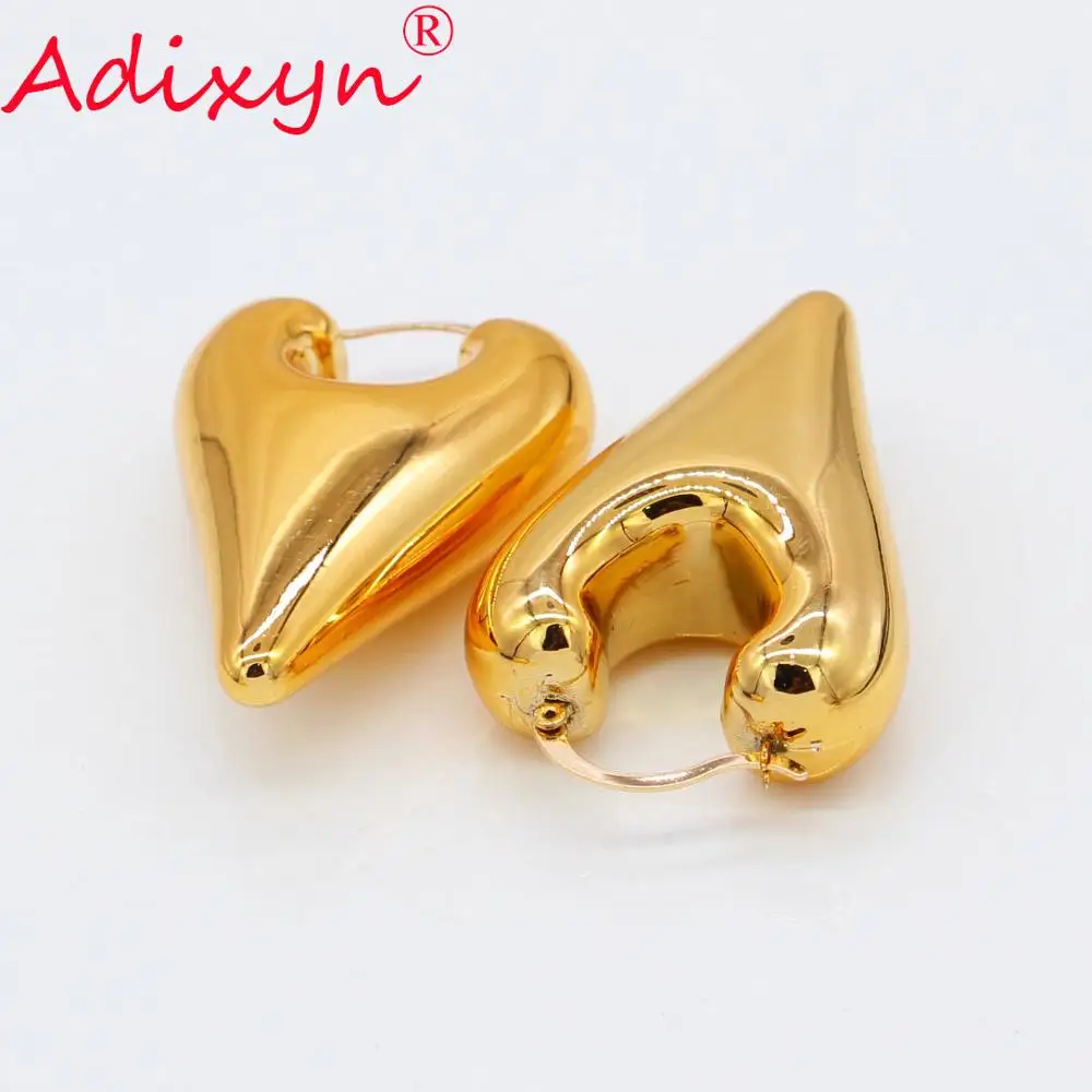 Adixyn сердце серьги/кулон/ожерелье розовый комплект ювелирных украшений золотистого цвета для женщин Подарки N09053