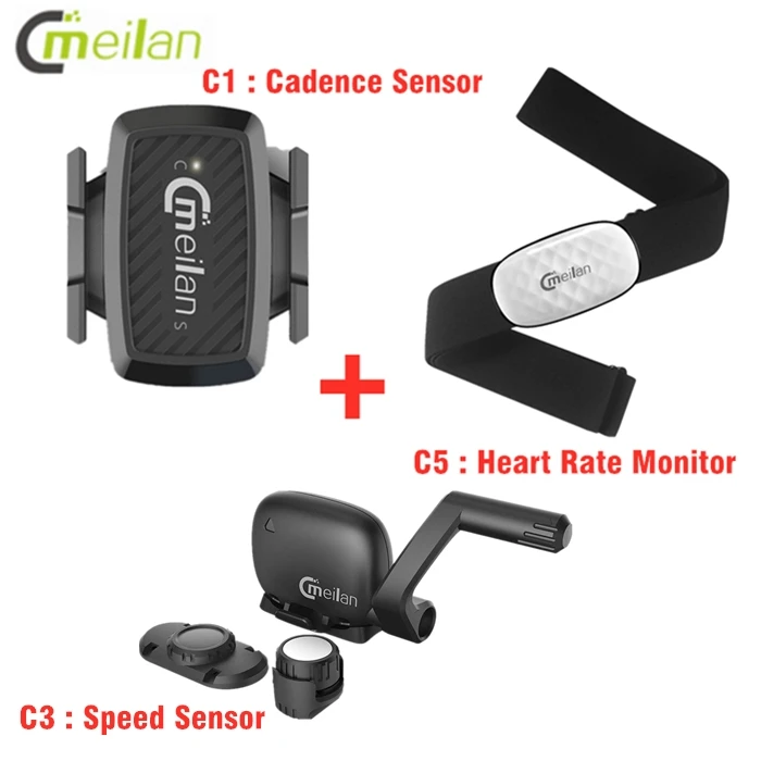 Meilan GPS для велосипеда, компьютер, грудь, монитор сердечного ритма, беспроводной датчик скорости/Каденции, велосипедный Спидометр 4,0 Bluetooth ANT одометр - Цвет: C1 C3 C5