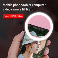 kebiss mobile phone lens usb charge led selfie ring light for iphone xiaomi supplementary lighting selfie enhancing fill light
