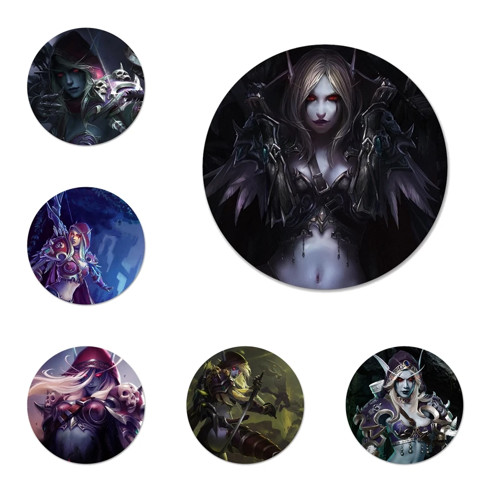 World of Warcrafts Sylvanas Windrunner Icons Pins Badge Decoration Brooches Metal Badges For Backpack Decoration